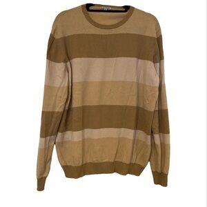 Malo cashmere jumper - stripes camel and beige - size 50 Italian - unisex